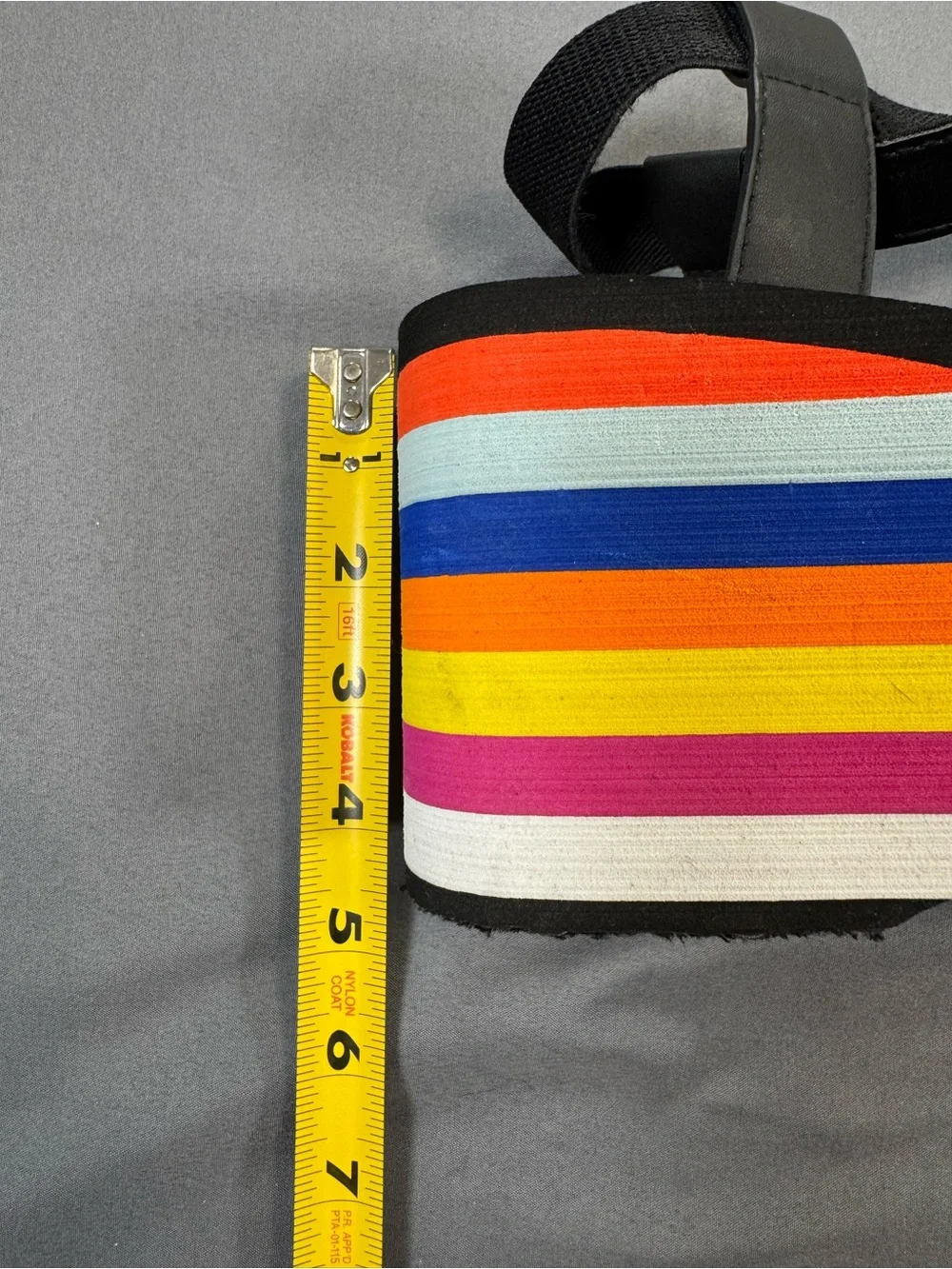 Rocket Dog Black Strappy Platform Sandals with Rainbow Stripes